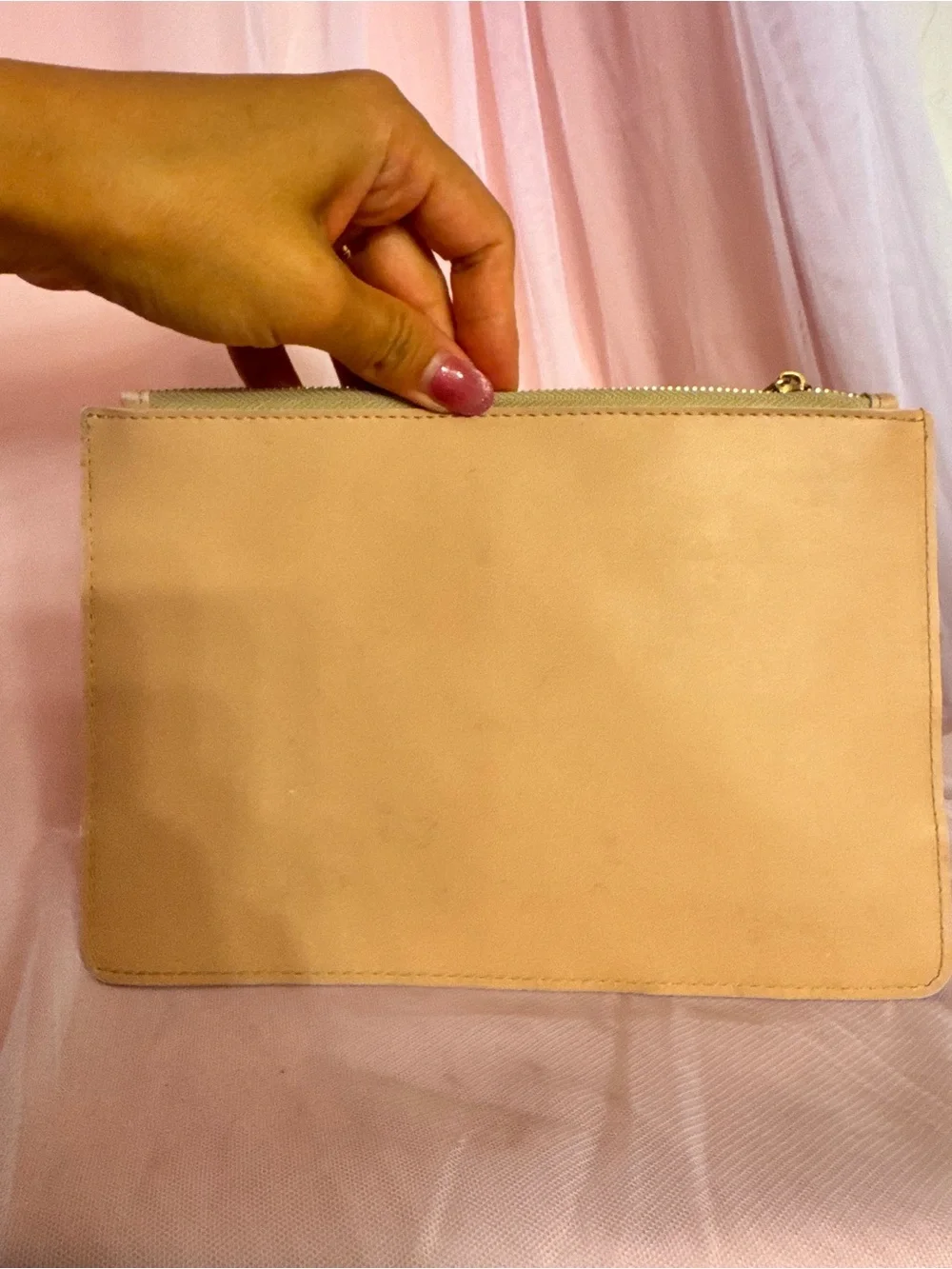👛Steve Madden Yellow Pebbled Zip Wristlet Clutch Pouch Gold Hardware Set